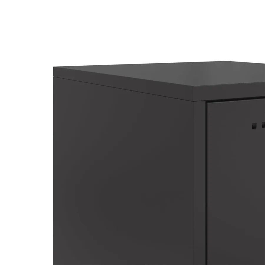 Buffet haut noir 36x39x107 cm acier - 11