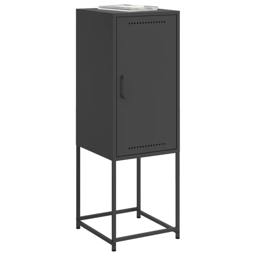 Buffet haut noir 36x39x107 cm acier - 4