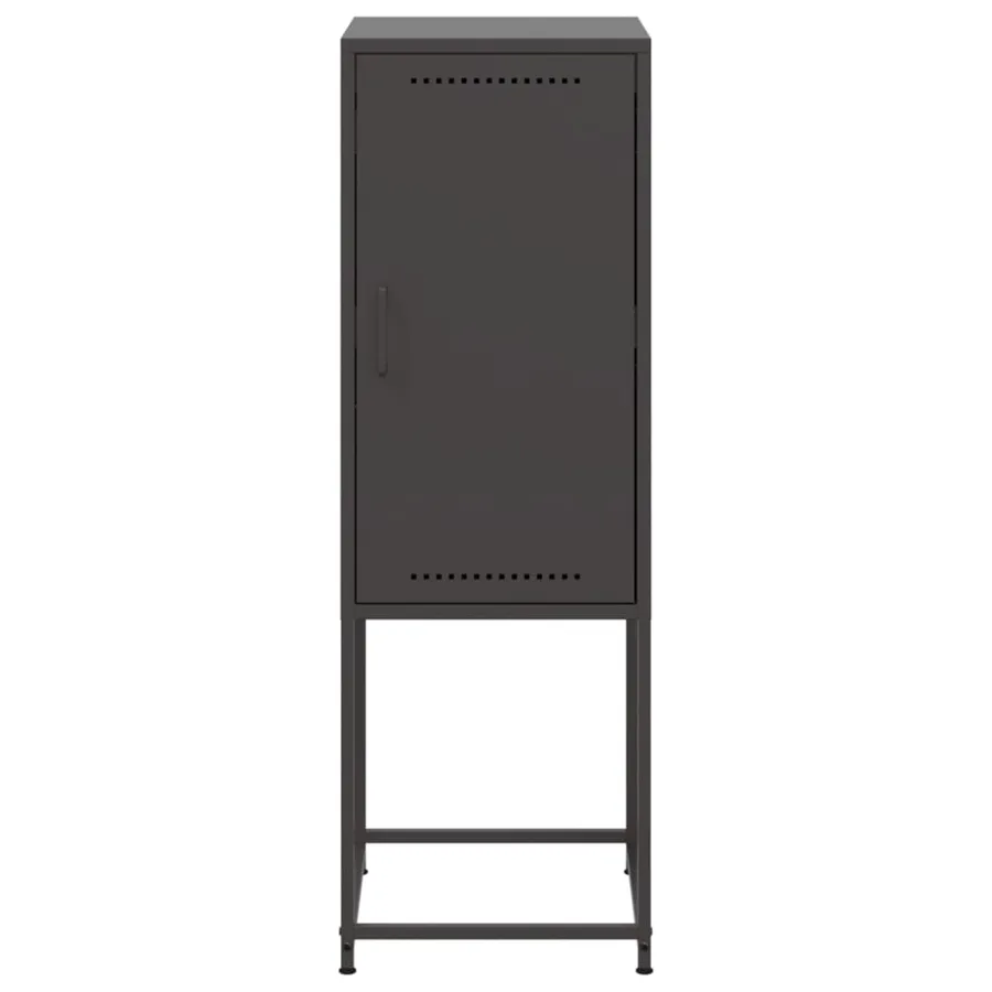 Buffet haut noir 36x39x107 cm acier - 6