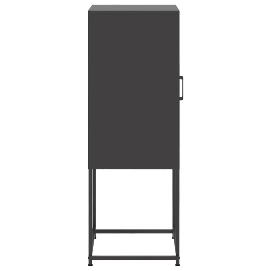 Buffet haut noir 36x39x107 cm acier - 7