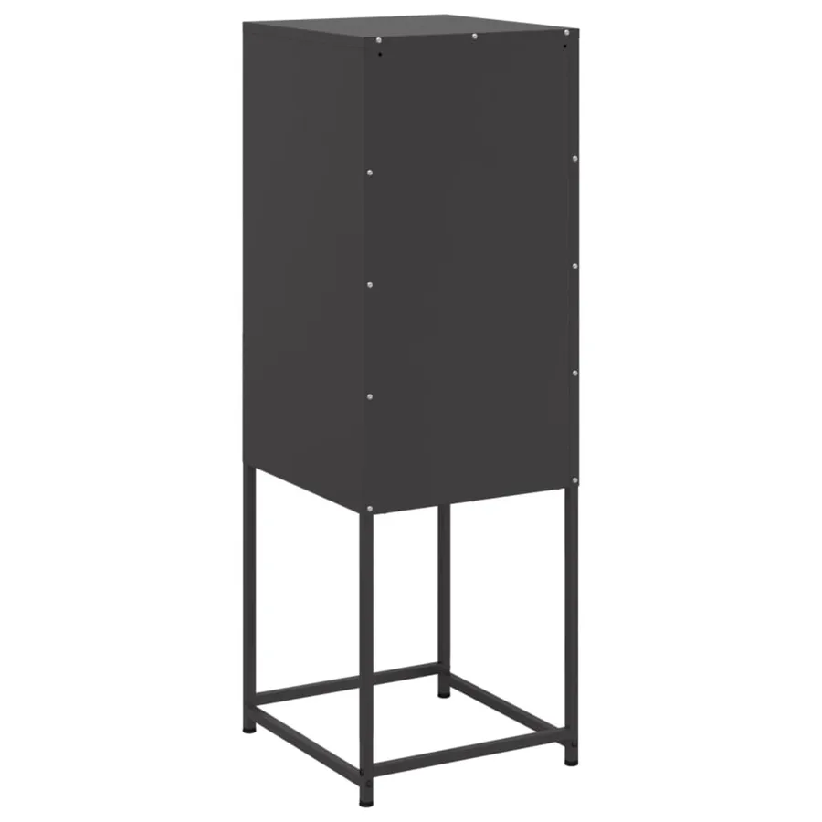 Buffet haut noir 36x39x107 cm acier - 8