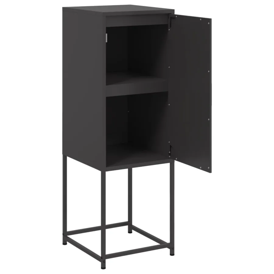 Buffet haut noir 36x39x107 cm acier - 9