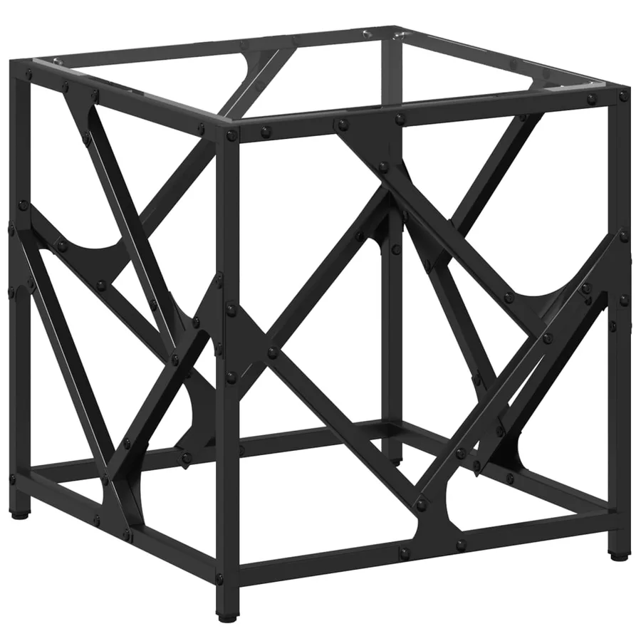 Table basse avec dessus en verre transparent 40x40x41 cm acier - 2