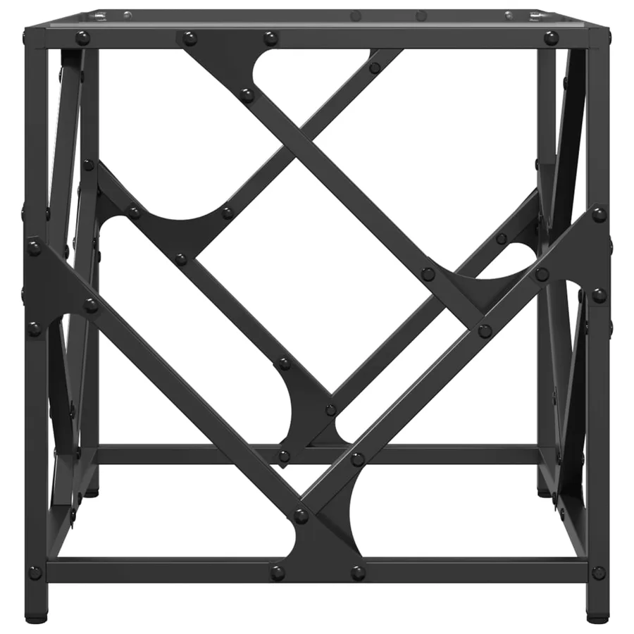 Table basse avec dessus en verre transparent 40x40x41 cm acier - 5