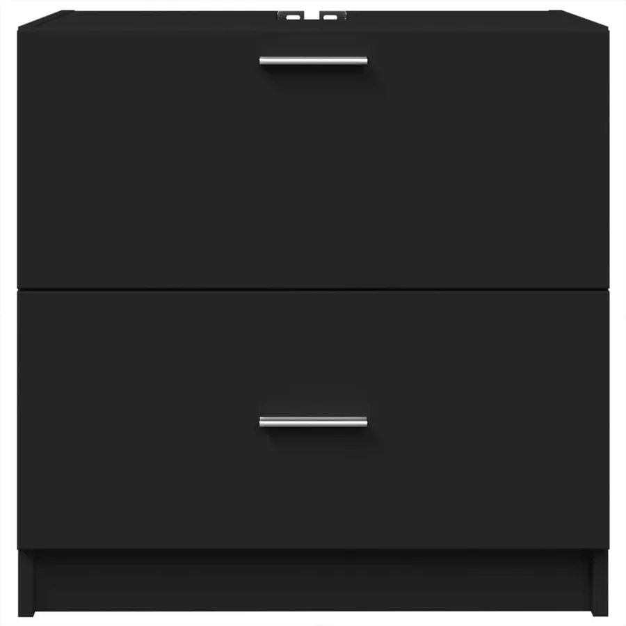 Armoire d'évier noir 59x37x59 cm bois d'ingénierie - 4