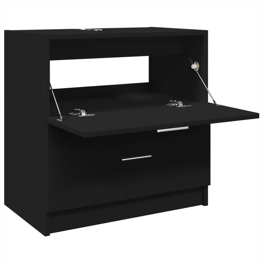Armoire d'évier noir 59x37x59 cm bois d'ingénierie - 5
