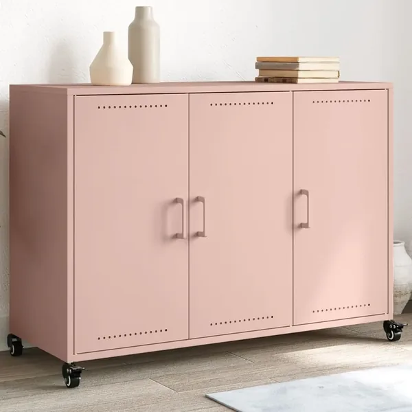 Buffet rose 100,5x39x72 cm acier