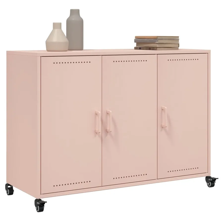 Buffet rose 100,5x39x72 cm acier - 4