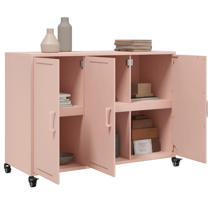 Buffet rose 100,5x39x72 cm acier - 5