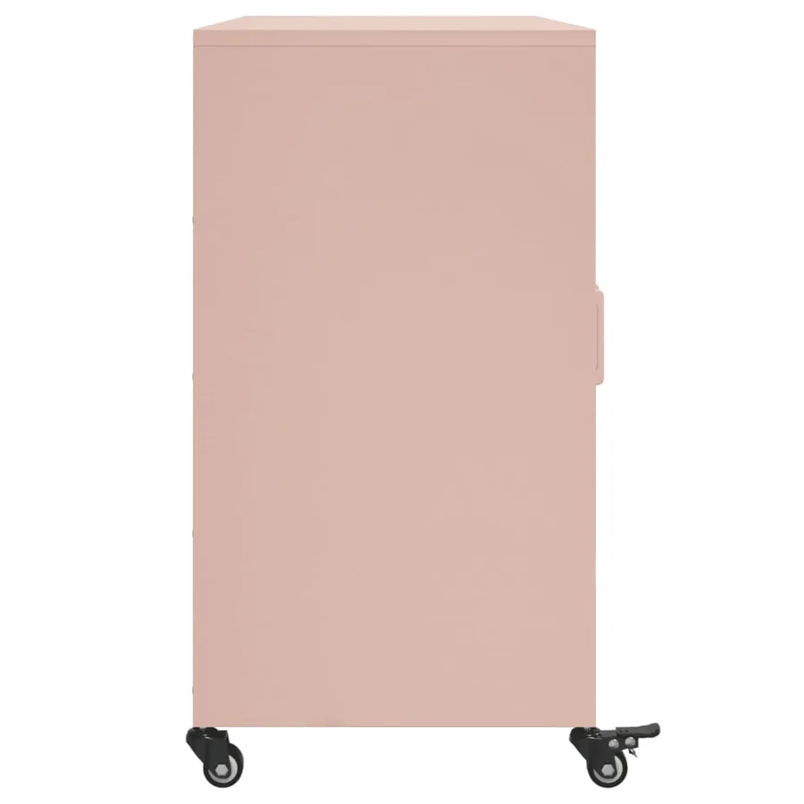 Buffet rose 100,5x39x72 cm acier - 7