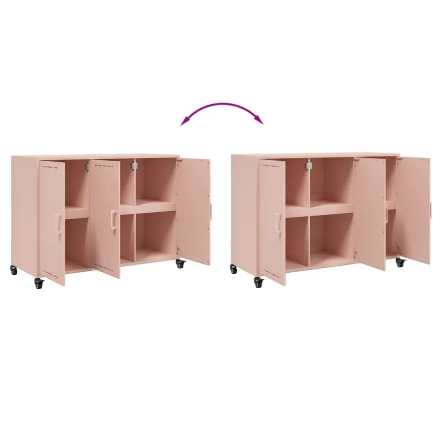 Buffet rose 100,5x39x72 cm acier - 9