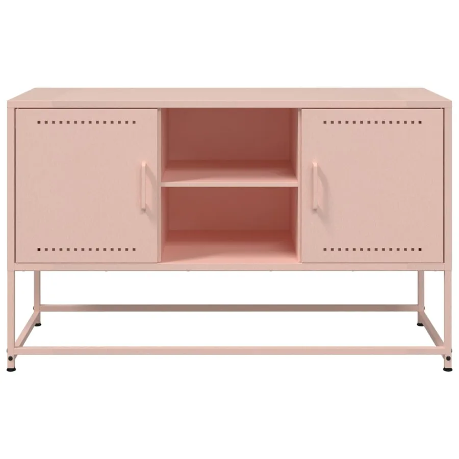 Meuble TV rose 100,5x39x60,5 cm acier - 6