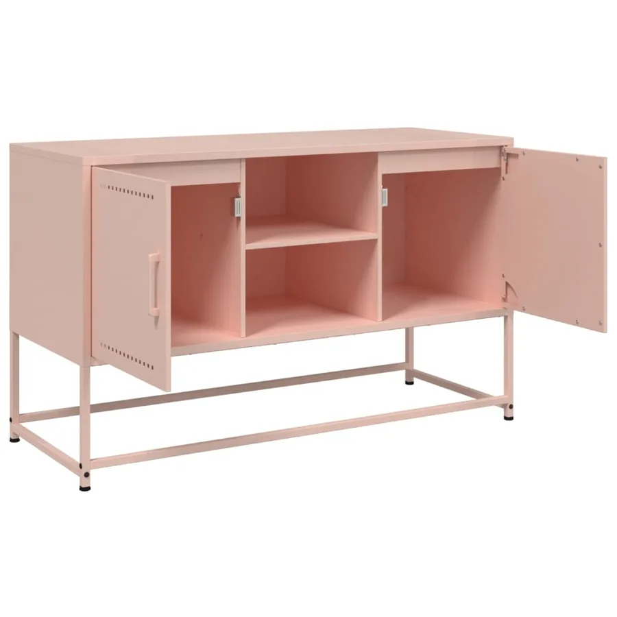 Meuble TV rose 100,5x39x60,5 cm acier - 9