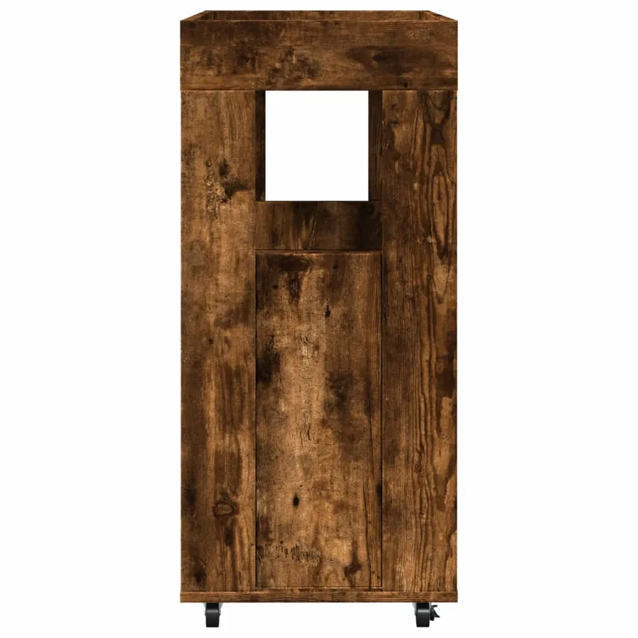 Chariot de bar chêne fumé 60x39,5x89 cm bois d'ingénierie - 5