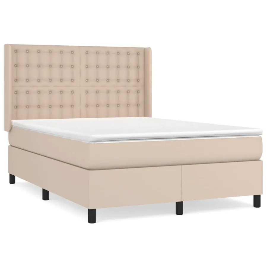 Sommier à lattes de lit avec matelas Cappuccino 140x190 cm - 2