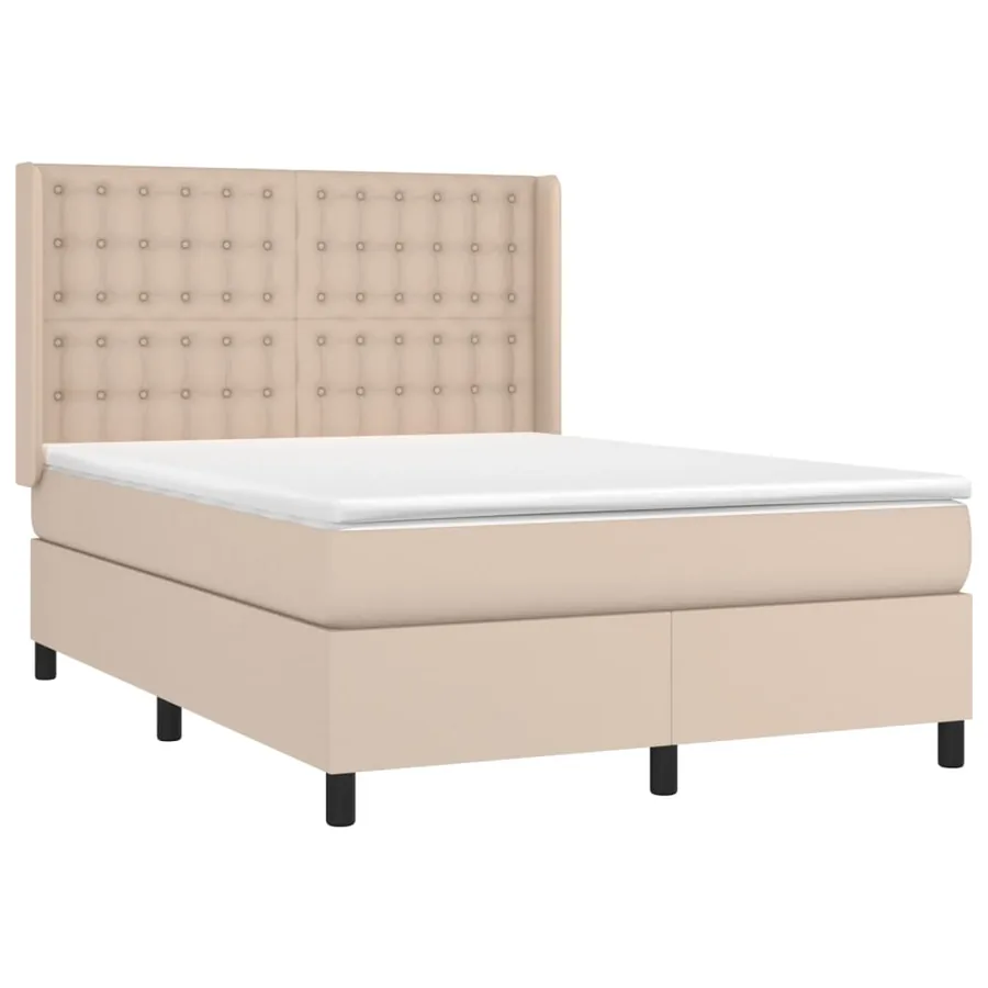 Sommier à lattes de lit avec matelas Cappuccino 140x190 cm - 3
