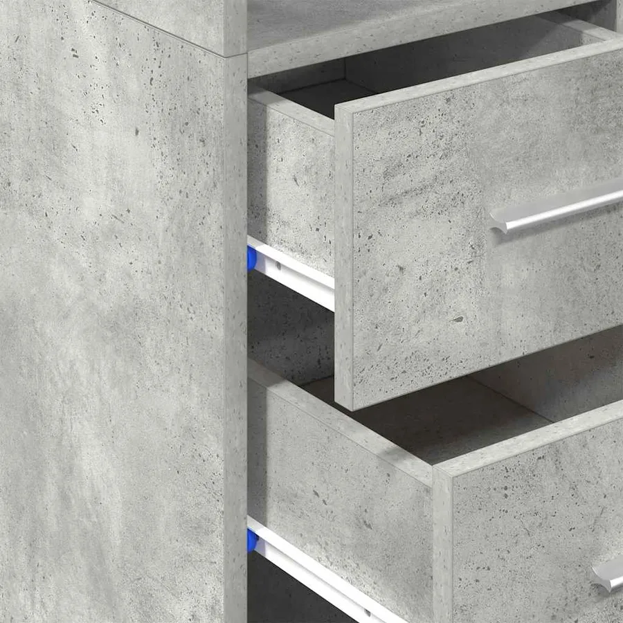 Armoire de rangement mince gris béton 30x42,5x225 cm - 11