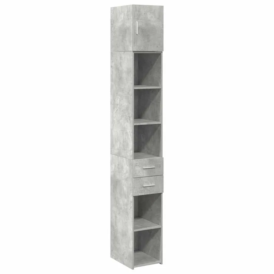 Armoire de rangement mince gris béton 30x42,5x225 cm - 2