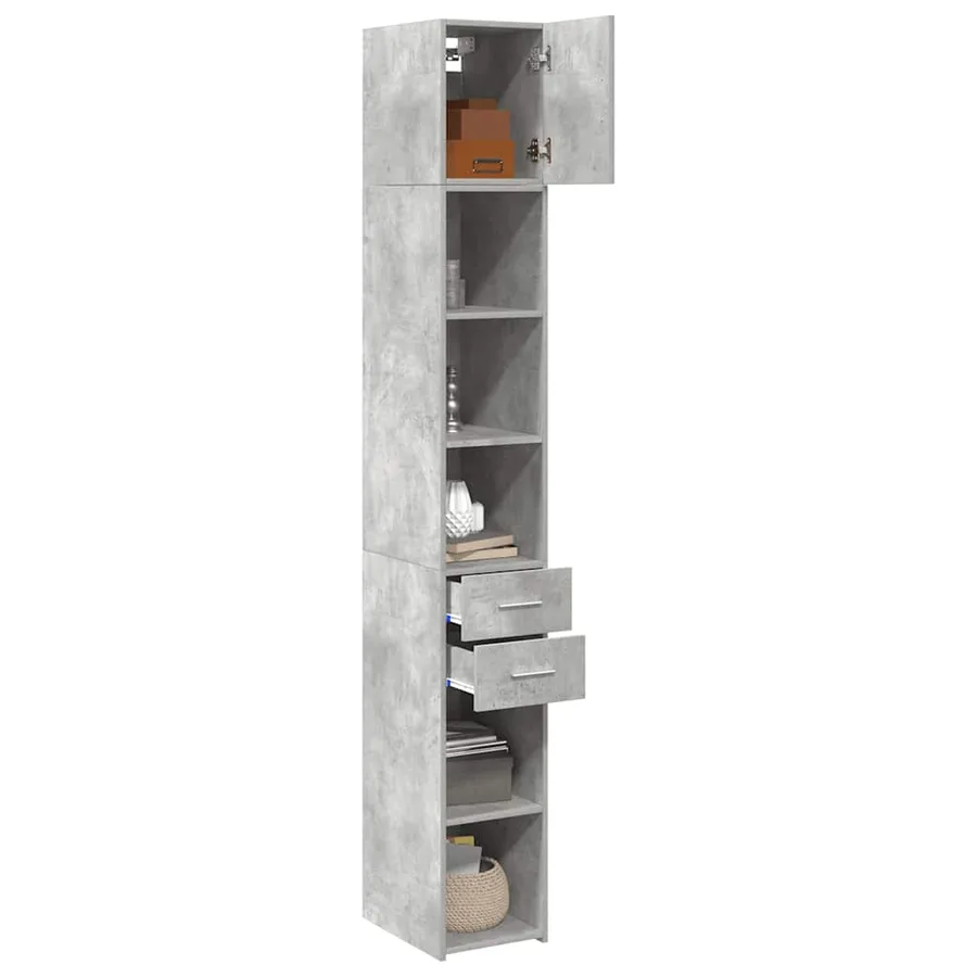 Armoire de rangement mince gris béton 30x42,5x225 cm - 3