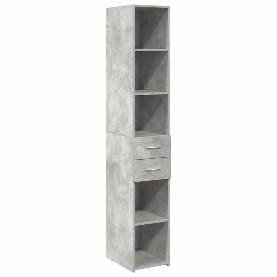 Armoire de rangement mince gris béton 30x42,5x225 cm - 6