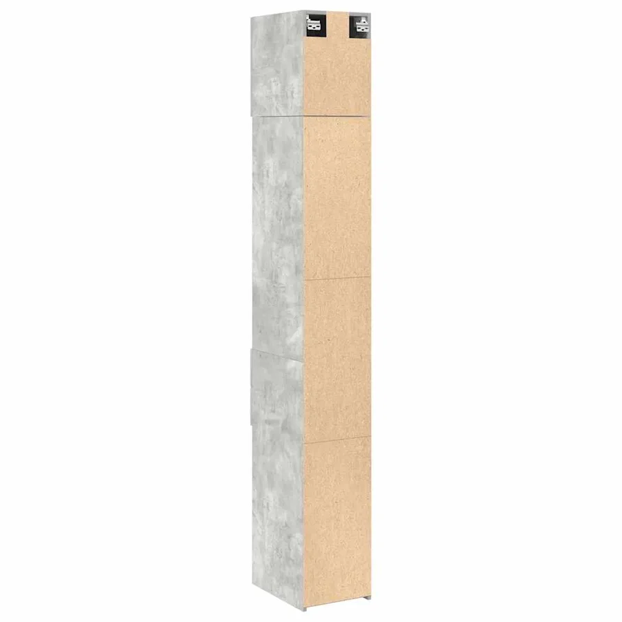 Armoire de rangement mince gris béton 30x42,5x225 cm - 8