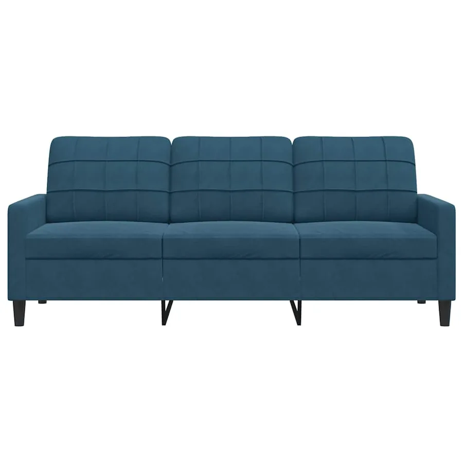 Canapé à 3 places Bleu 180 cm Velours - 4