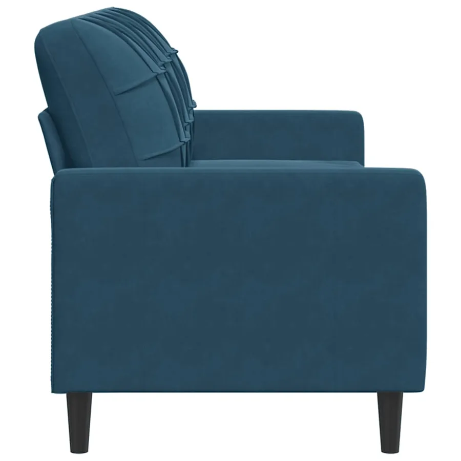 Canapé à 3 places Bleu 180 cm Velours - 5