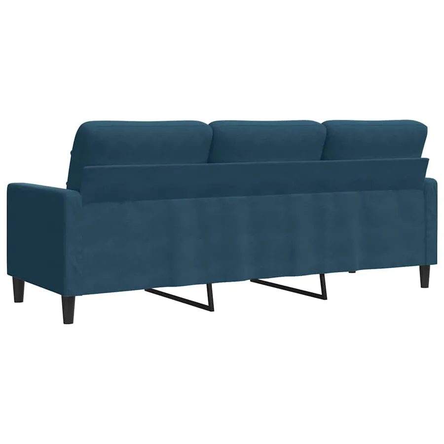 Canapé à 3 places Bleu 180 cm Velours - 6