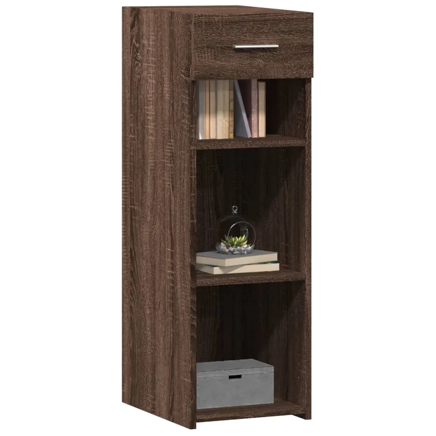 Buffet chêne marron 30x42,5x93 cm bois d'ingénierie - 3