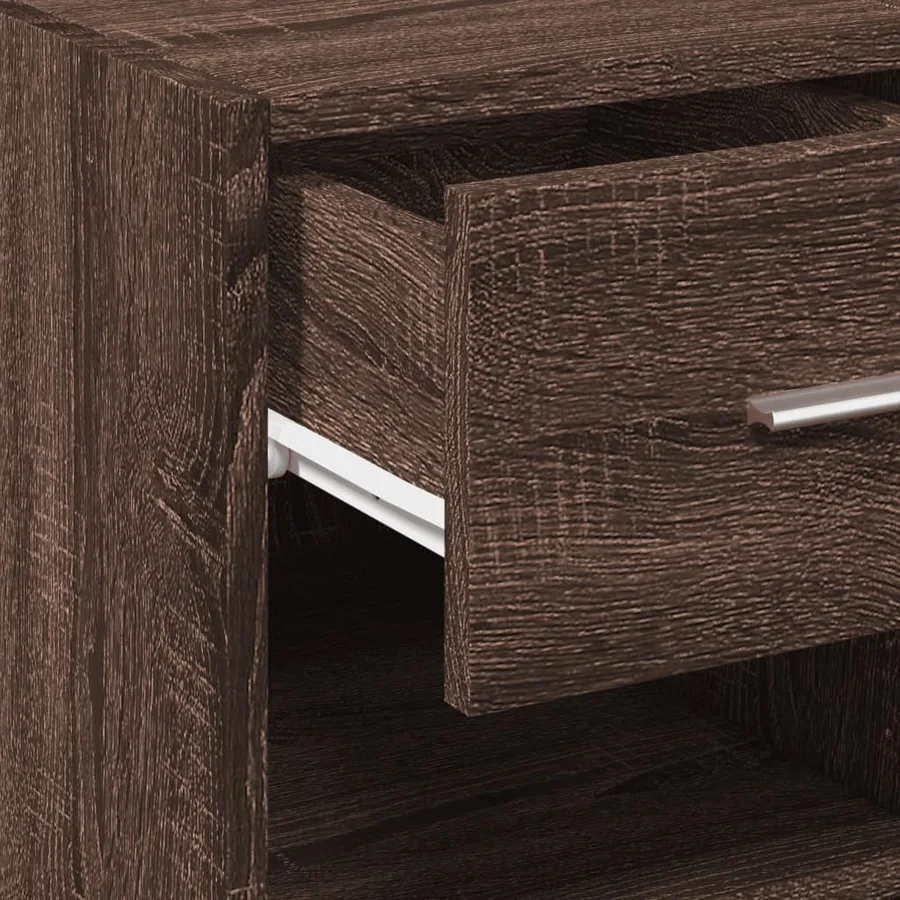 Buffet chêne marron 30x42,5x93 cm bois d'ingénierie - 8