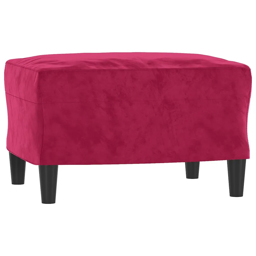 Ensemble de canapés 3 pcs avec coussins rouge bordeaux velours - 5