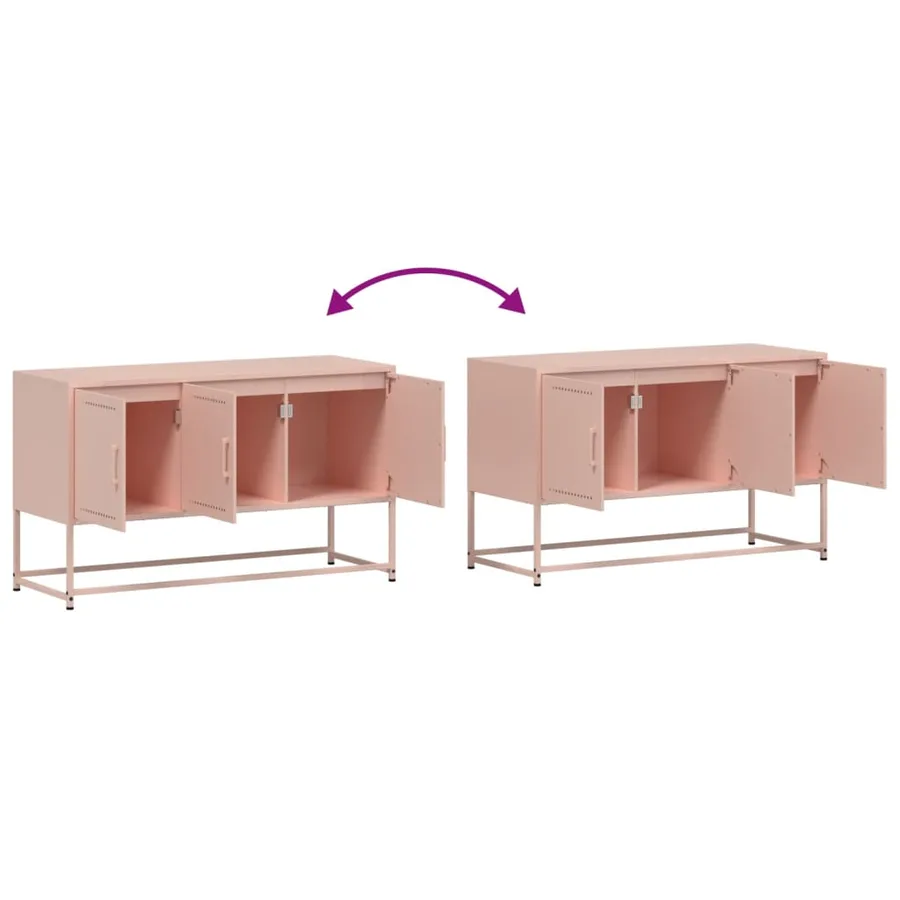 Meuble TV rose 100,5x39x60,5 cm acier - 10