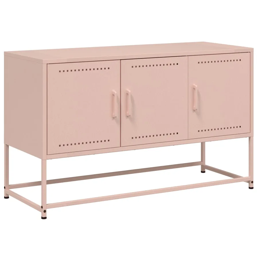 Meuble TV rose 100,5x39x60,5 cm acier - 2