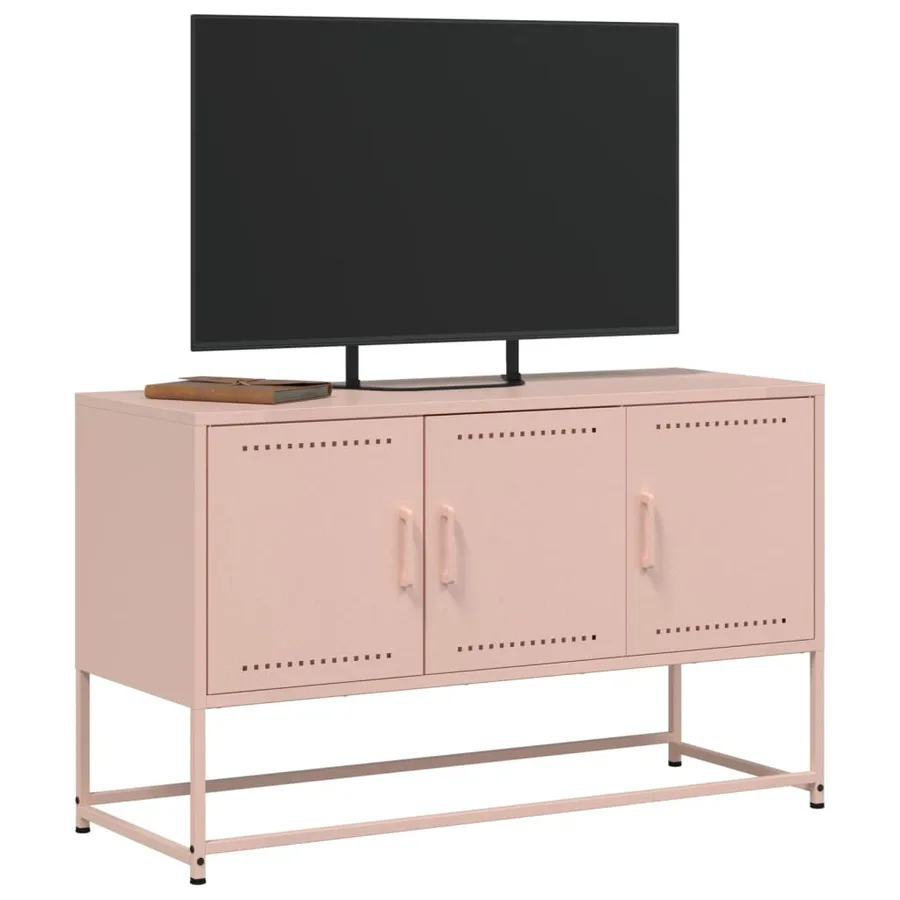 Meuble TV rose 100,5x39x60,5 cm acier - 4
