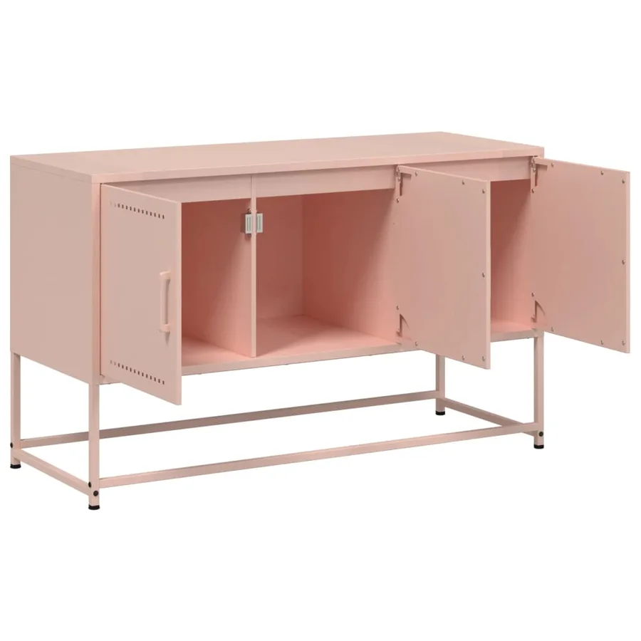 Meuble TV rose 100,5x39x60,5 cm acier - 9