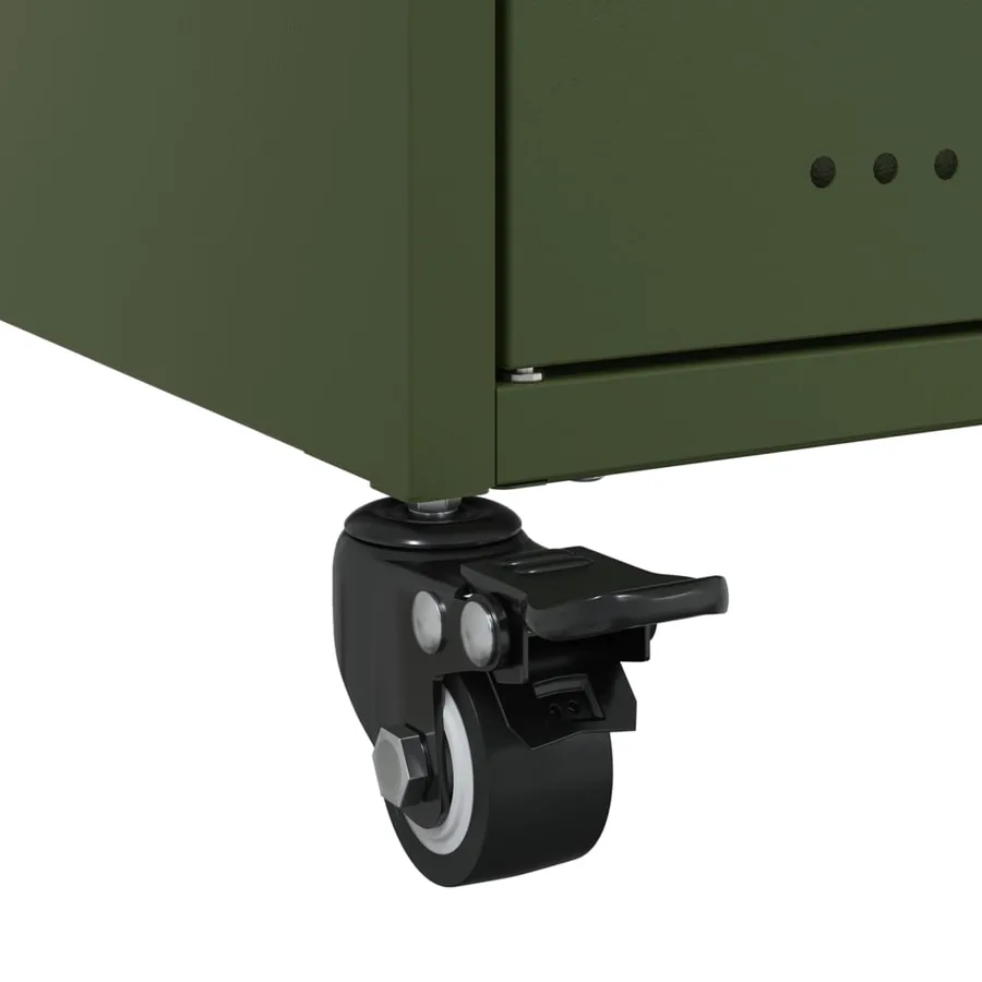 Meuble TV vert olive 100,5x39x43,5 cm acier - 12
