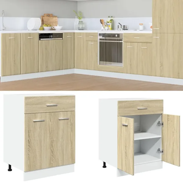 Armoire à tiroirs "Lyon" Chêne Sonoma 60 x 46 x 81,5 cm Bois d'ingénierie