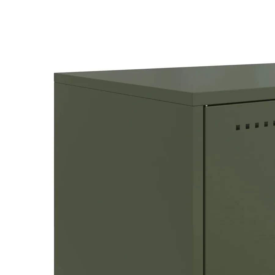 Meuble TV vert olive 100,5x39x60,5 cm acier - 11