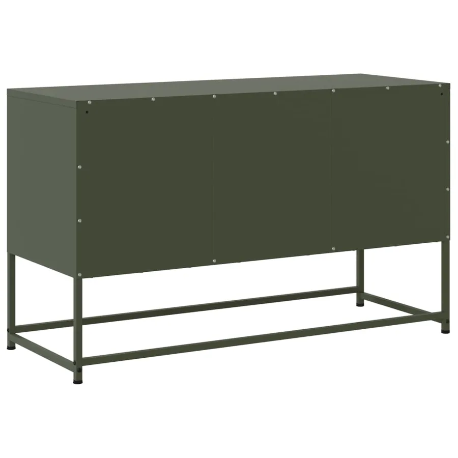 Meuble TV vert olive 100,5x39x60,5 cm acier - 8