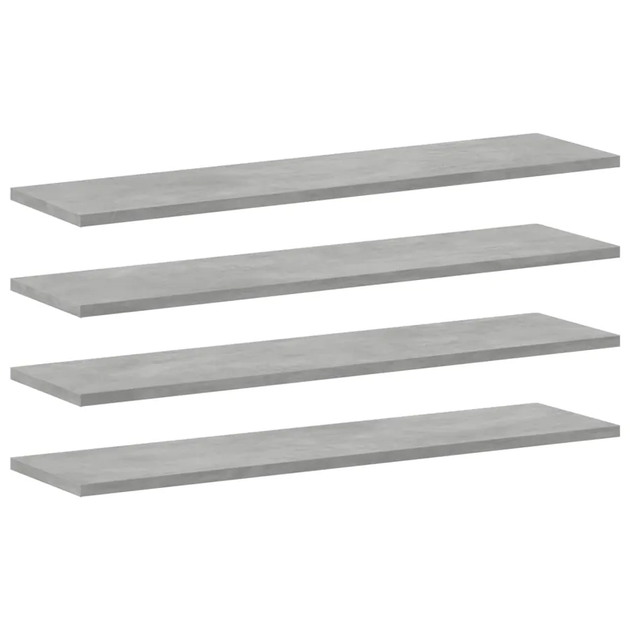 Panneaux de bibliothèque 4 pcs Gris béton 80x20x1,5cm Aggloméré - 2