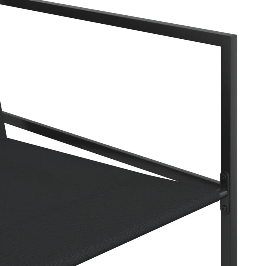 Ensemble à manger de jardin 9 pcs noir textilène - 6
