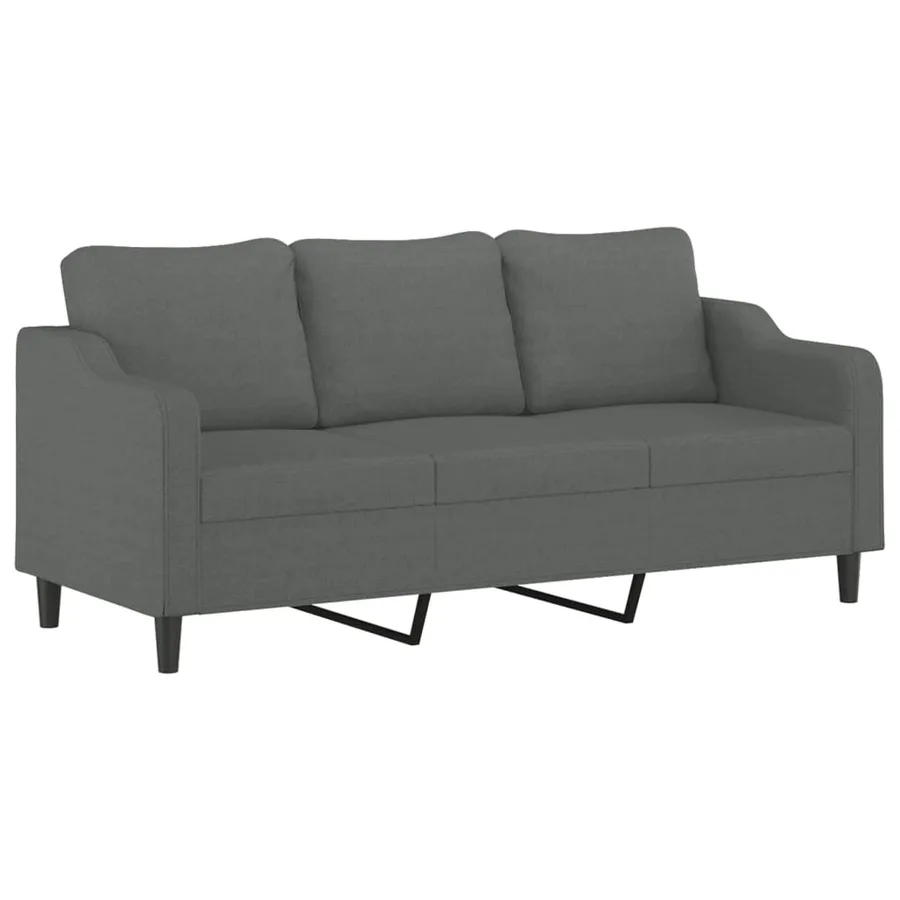 Ensemble de canapés 3 pcs coussins gris foncé tissu - 4