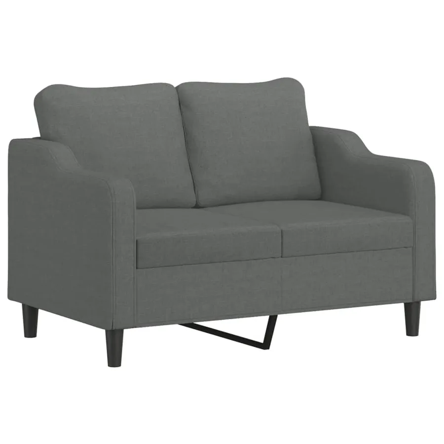Ensemble de canapés 3 pcs coussins gris foncé tissu - 3