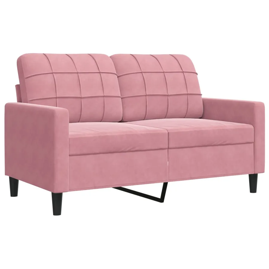Ensemble de canapés 3pcs et coussins et traversins rose velours - 5