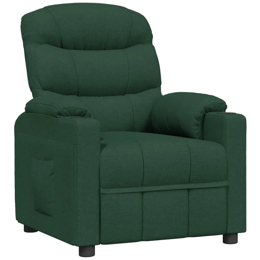 Fauteuil inclinable Vert foncé Tissu - 2