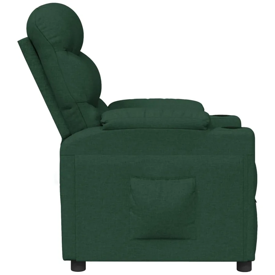 Fauteuil inclinable Vert foncé Tissu - 4
