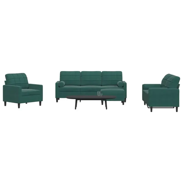 Ensemble de canapés 4 pcs avec coussins et traversins velours