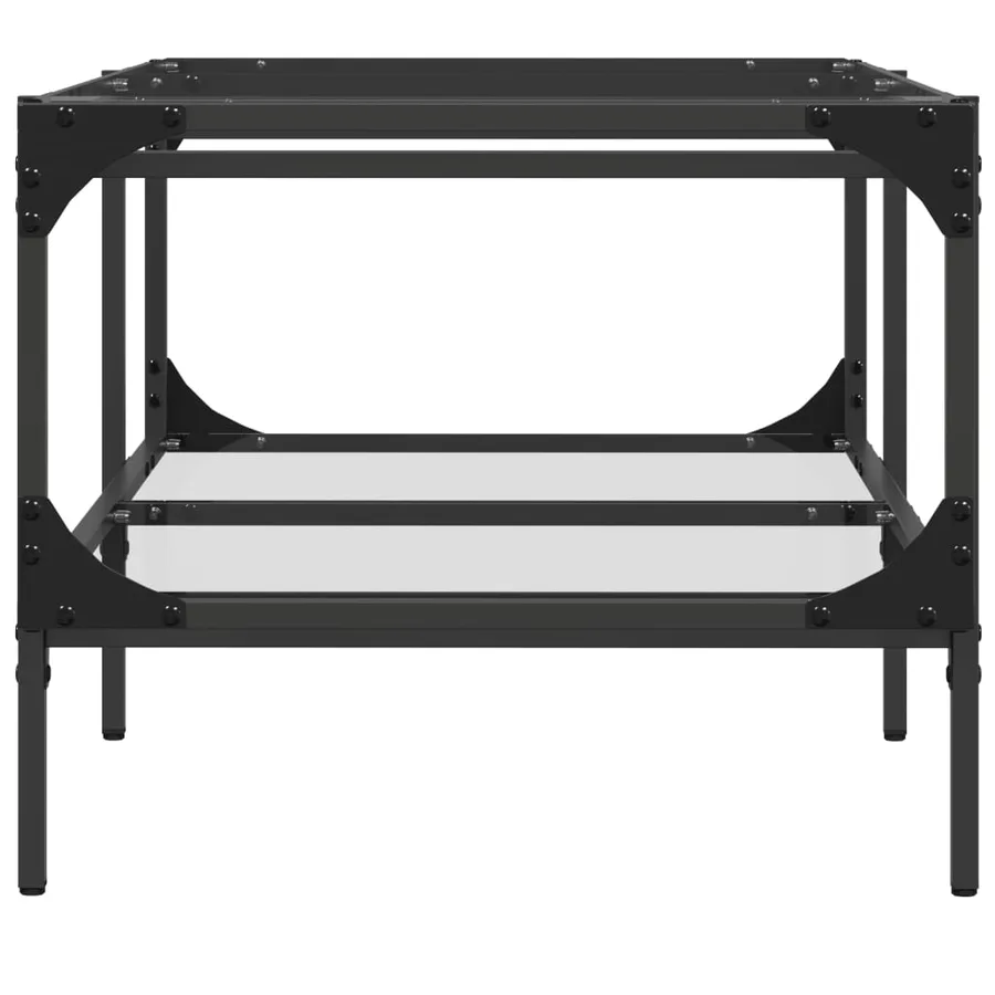 Table basse avec dessus en verre transparent 98,5x50x45cm acier - 5