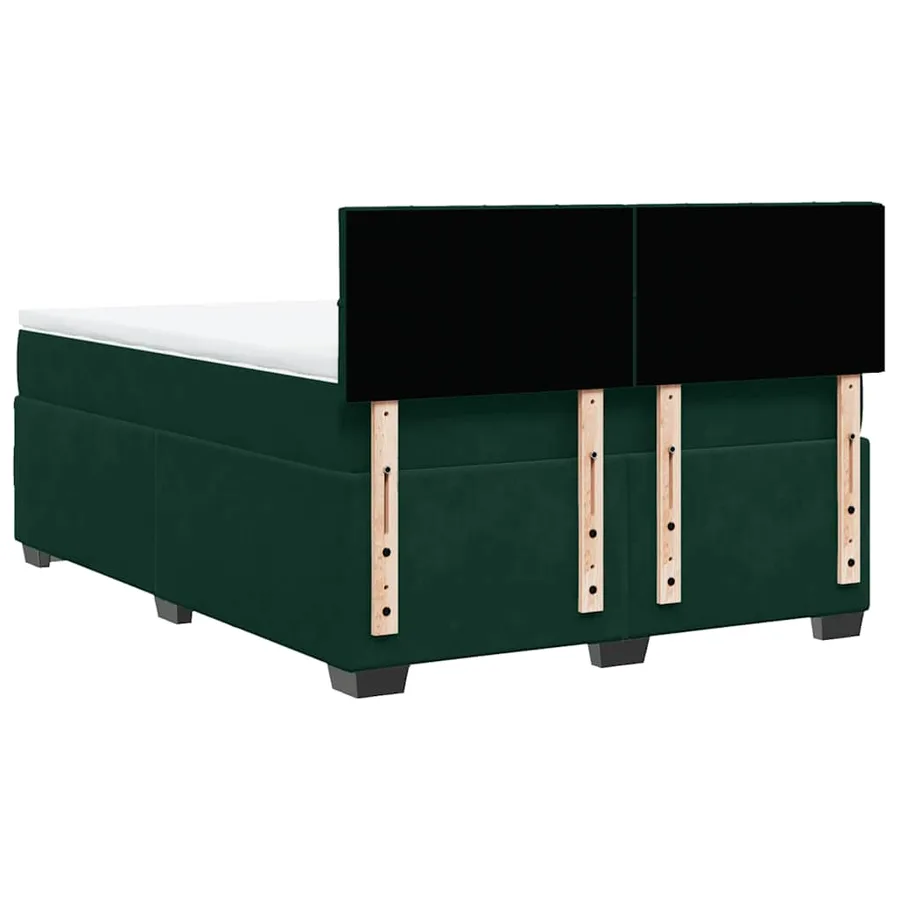 Sommier à lattes de lit et matelas Vert foncé 140x190cm Velours - 10