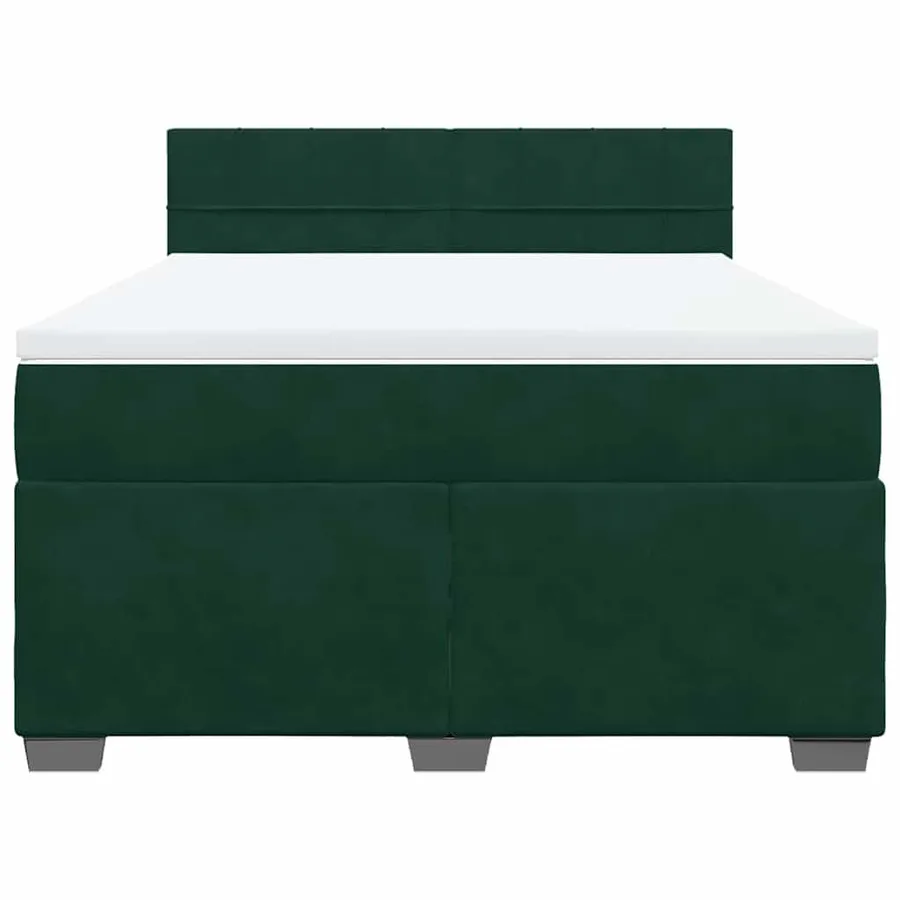 Sommier à lattes de lit et matelas Vert foncé 140x190cm Velours - 4